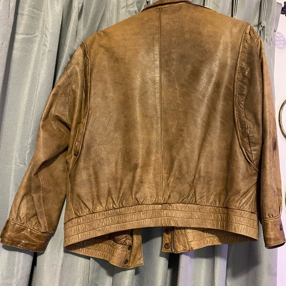 ALVEAR brown leather jacket size S - Picture 2 of 4